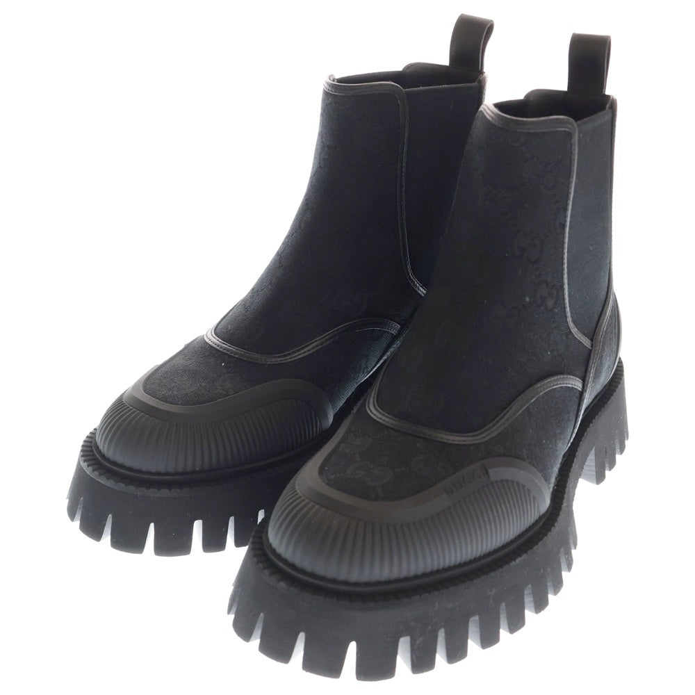 GUCCI(グッチ) GG柄サイドゴアブーツ 7397777 ブラック