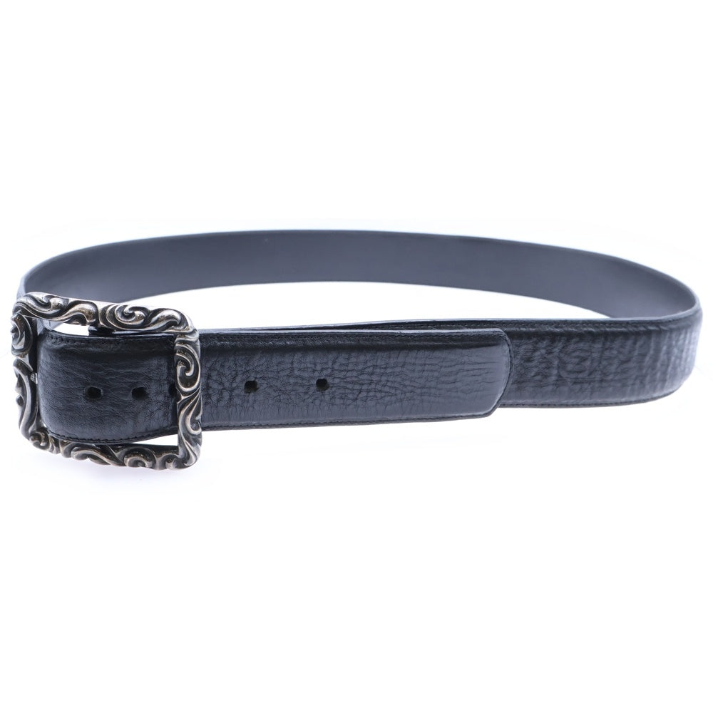 CHROME HEARTS(クロムハーツ) BLT SCRLREC レクタングルスクロール レザーベルト ブラック