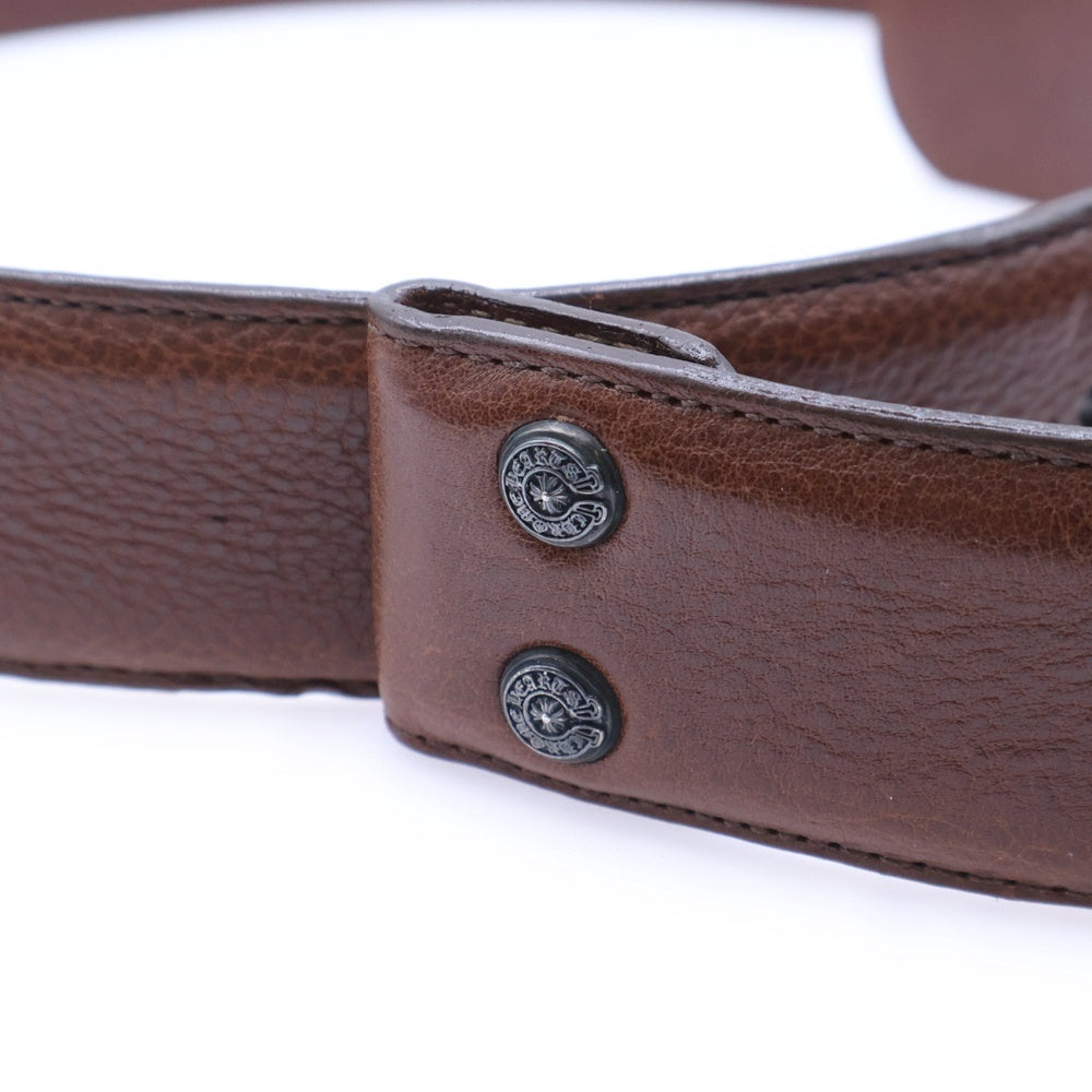 CHROME HEARTS(クロムハーツ) 1.5 STRAP 1.5inch フローラルリベッツ レザーベルト ブラウン