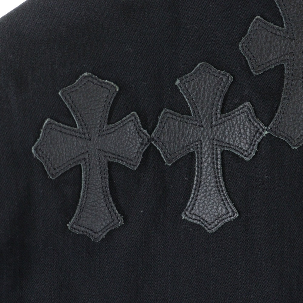 CHROME HEARTS(クロムハーツ) OLD CROSS PATCH FLARE DENIM JKT オールド クロスパッチ フレアニー ブラックデニムジャケット