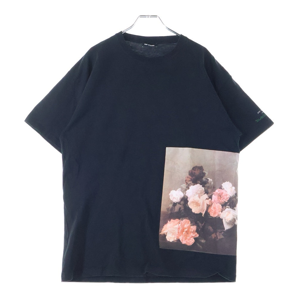 RAF SIMONS(ラフシモンズ) 18SS FLOWERS PS REGULAR FIT TEE 権力の美学 フラワーズ プリント 半袖Tシャツカットソー ブラック 181-121