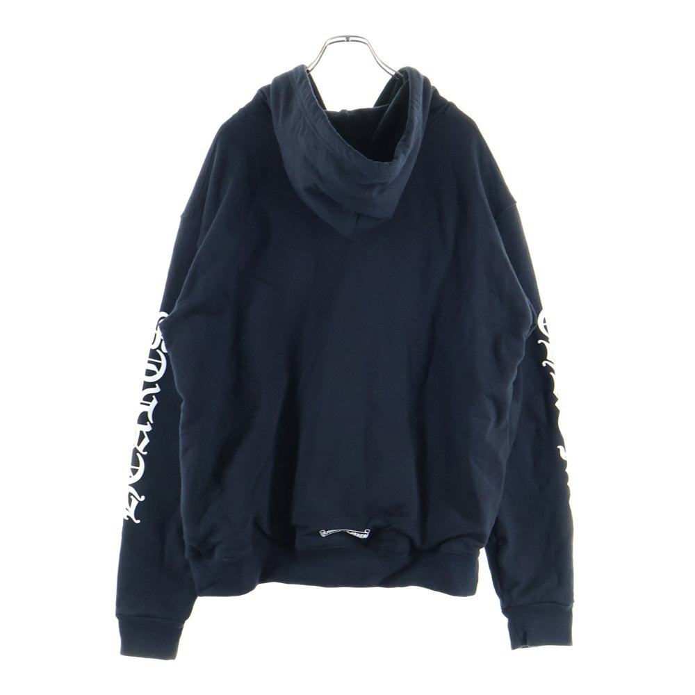 CHROME HEARTS(クロムハーツ) SWTSHRT HD ZIP アームロゴプリントジップアップパーカー ブラック