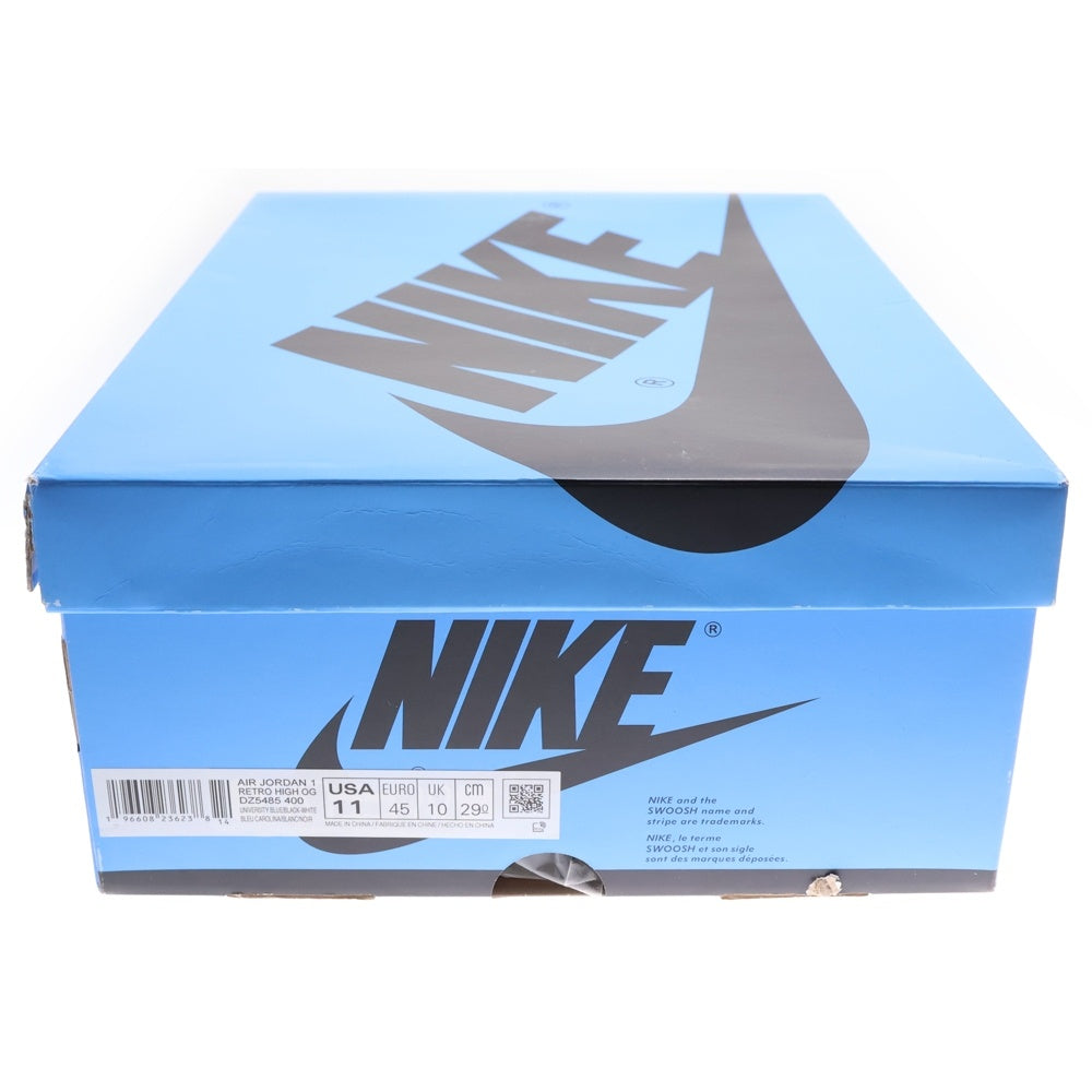 NIKE(ナイキ) AIR JORDAN 1 RETRO HI OG UNIVERSITY BLUE エアジョーダン1ハイOG ユニバーシティブルー ハイカットスニーカー ブルー/ホワイト US11/29.0cm DZ5485-400