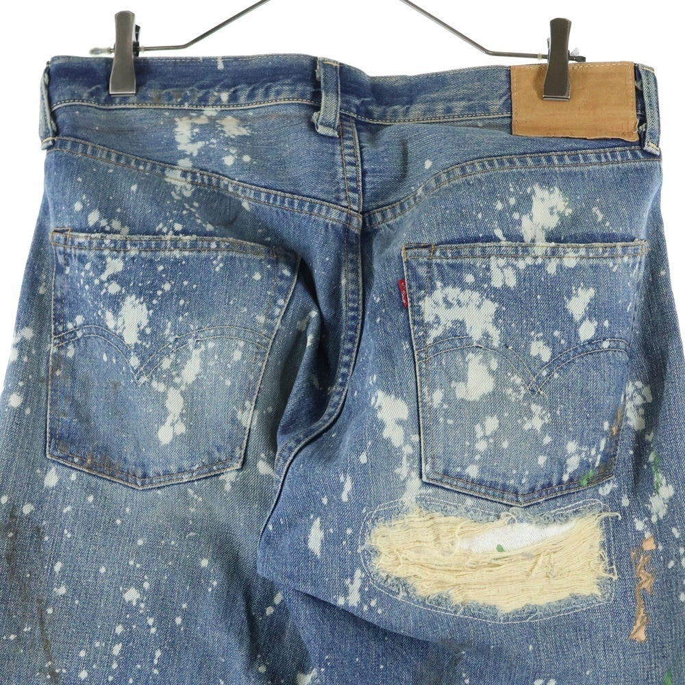 Levi's(リーバイス) 501XX 1955年モデル 日本製 ビッグE 赤耳セルビッチ ハードウォーン&リペアード デニムパンツ インディゴ 55501-0049