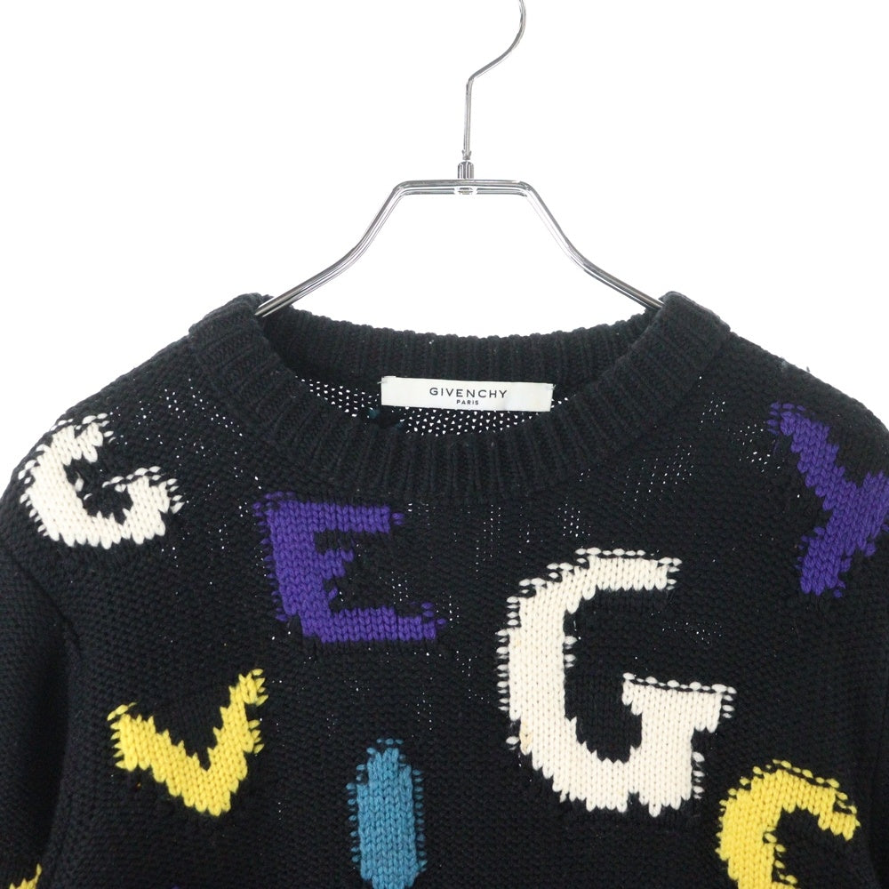GIVENCHY(ジバンシィ) 総柄ロゴ ニットセーター ブラック BM906J4Y2J