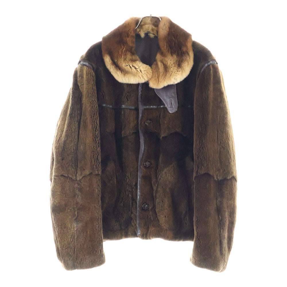 GIORGIO ARMANI(ジョルジオアルマーニ) ファーレザーボタンシャツジャケット ブラウン