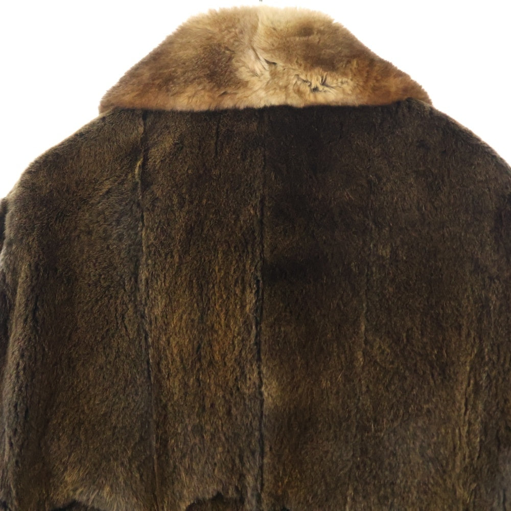 GIORGIO ARMANI(ジョルジオアルマーニ) ファーレザーボタンシャツジャケット ブラウン