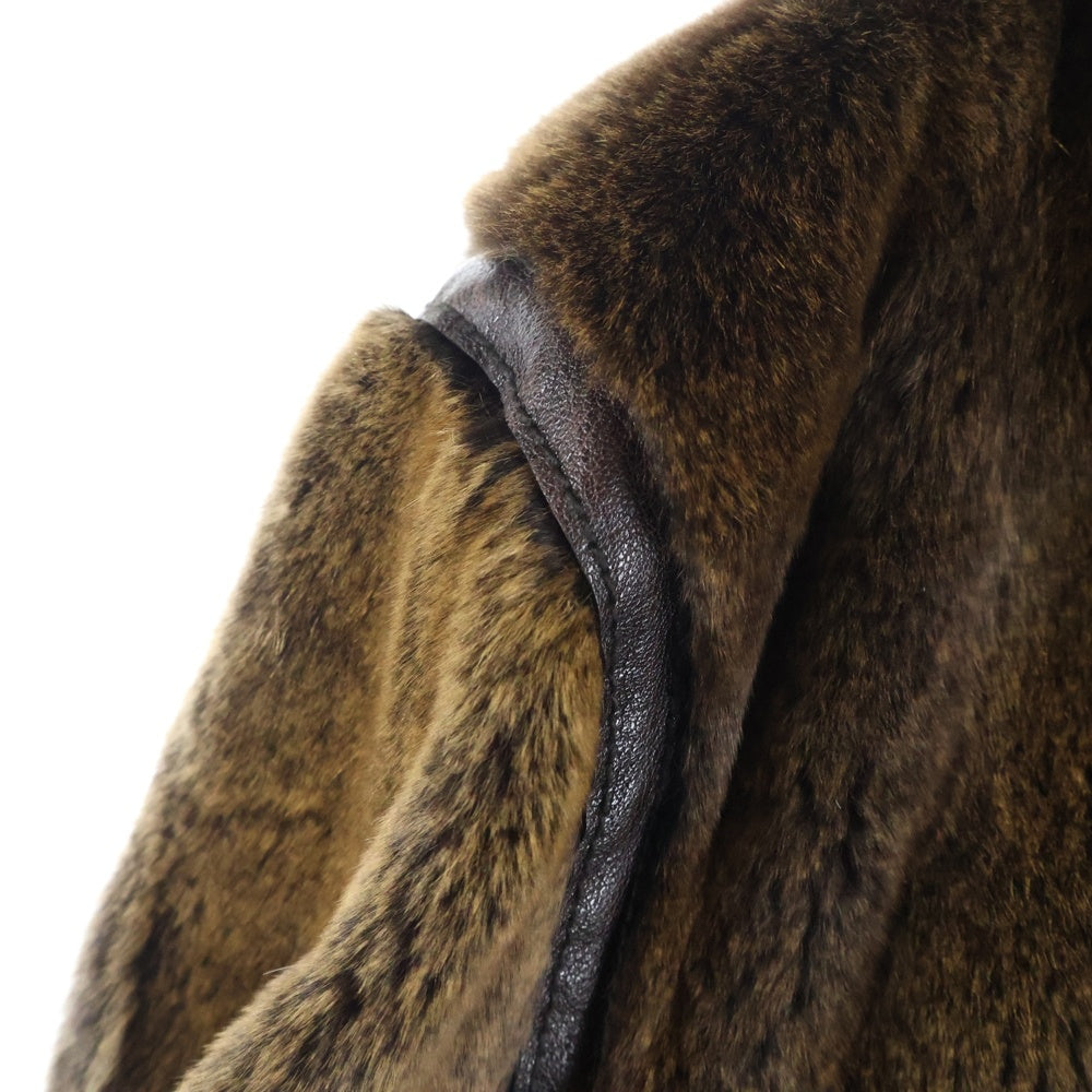 GIORGIO ARMANI(ジョルジオアルマーニ) ファーレザーボタンシャツジャケット ブラウン