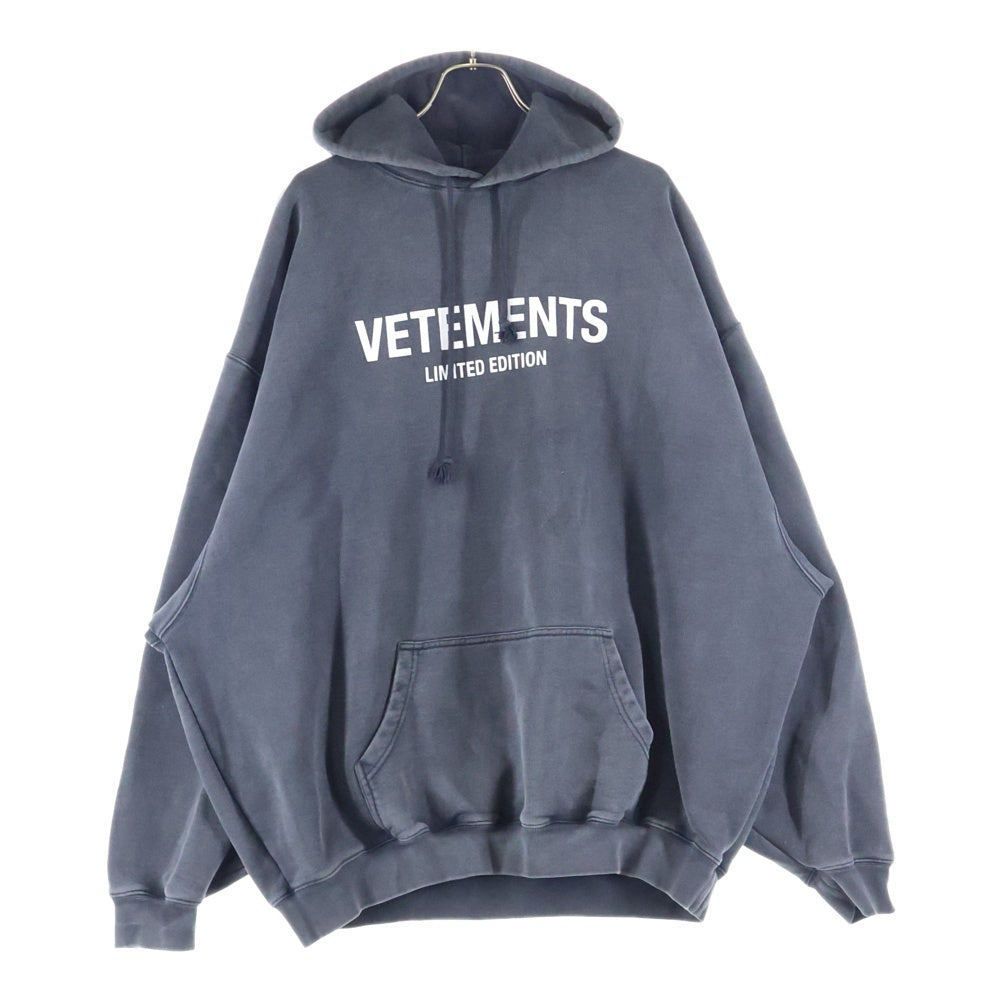 VETEMENTS(ヴェトモン) 23SS LOGO LIMITED EDITION HOODIE ロゴ リミテッドエディション フーデットスウェット プルオーバーパーカー ブラック UE63HD720X