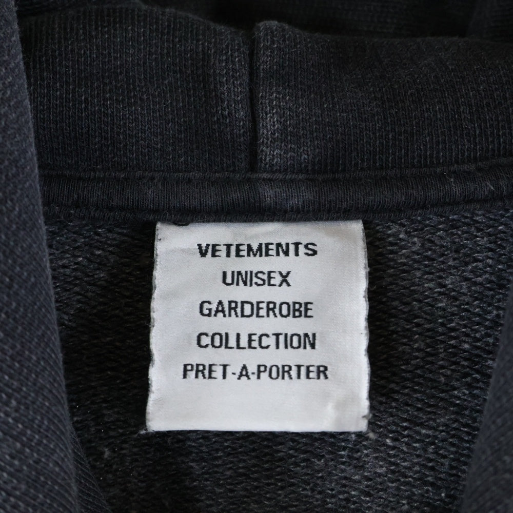 VETEMENTS(ヴェトモン) 23SS LOGO LIMITED EDITION HOODIE ロゴ リミテッドエディション フーデットスウェット プルオーバーパーカー ブラック UE63HD720X