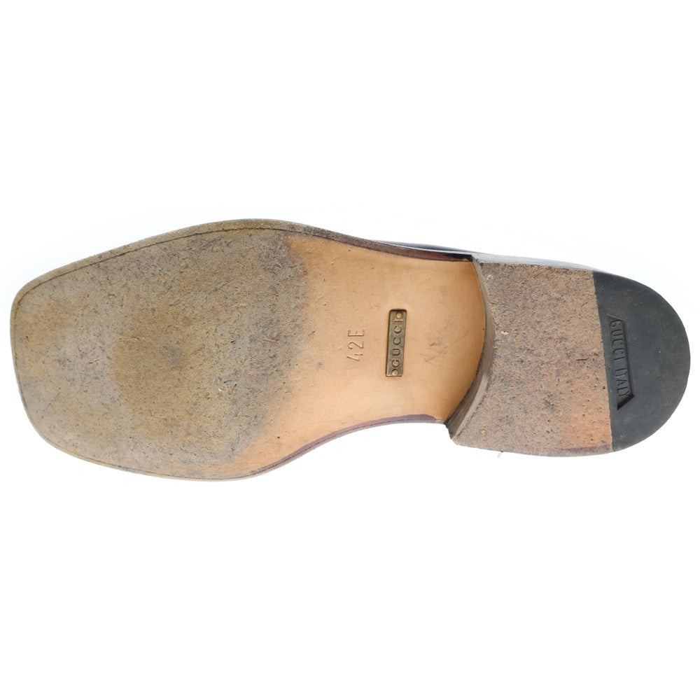 GUCCI(グッチ) ホースビットスクエアトゥレザーローファー シューズ ブラック 110-0232