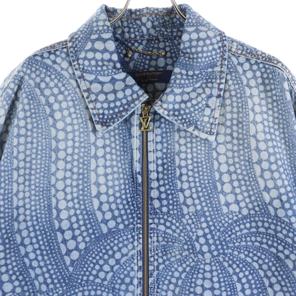LOUIS VUITTON(ルイヴィトン) 23AW×YK Zipup Denim Bluzon Dot RM232H YN3 HOA30W 草間彌生 ドット柄ジップアップデニムブルゾンジャケット インディゴ