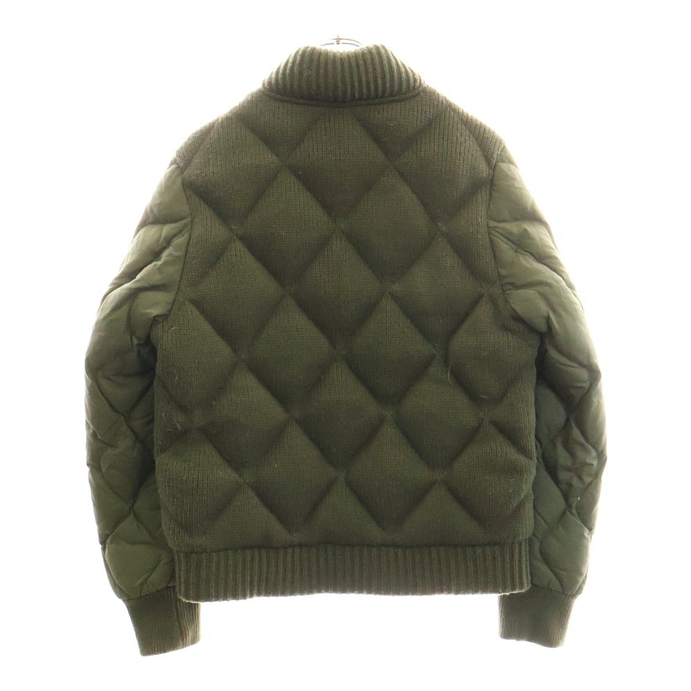 DIESEL(ディーゼル) ケーブルニットキルティングナイロンダウンジャケット グリーン