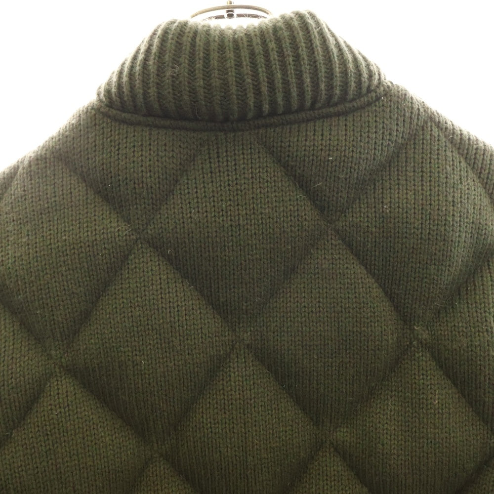 DIESEL(ディーゼル) ケーブルニットキルティングナイロンダウンジャケット グリーン