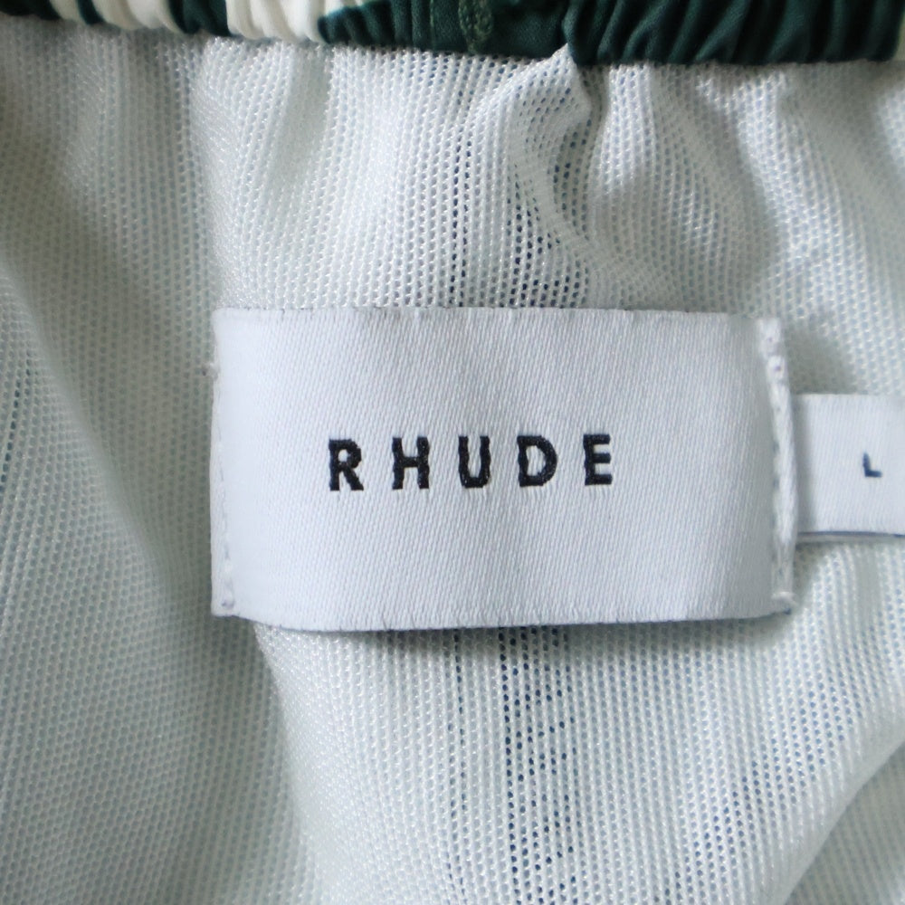 RHUDE(ルード) LOGOMANIA TRUNKS PANT ロゴプリント スウィムショーツ グリーン/ホワイト