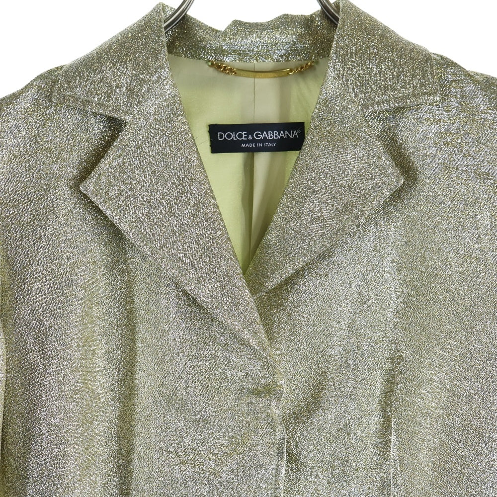 DOLCE & GABBANA(ドルチェアンドガッバーナ) ラメショート丈テーラードジャケット ゴールド J 388 UMB6