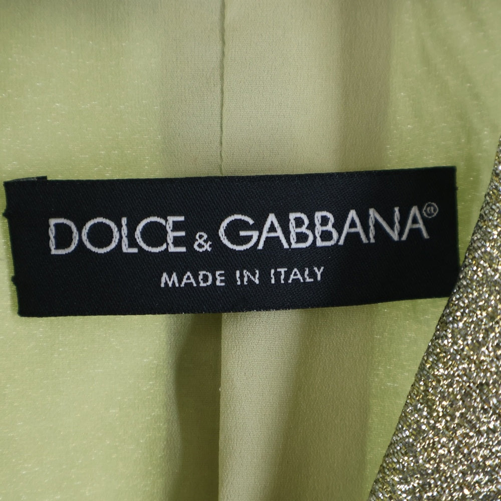 DOLCE & GABBANA(ドルチェアンドガッバーナ) ラメショート丈テーラードジャケット ゴールド J 388 UMB6