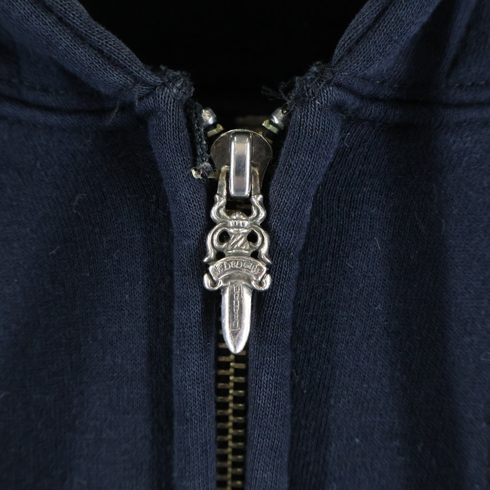 CHROME HEARTS(クロムハーツ) OLD CH PLUS オールド CHプラスバックブリント 裏地サーマル ジップパーカー ブラック