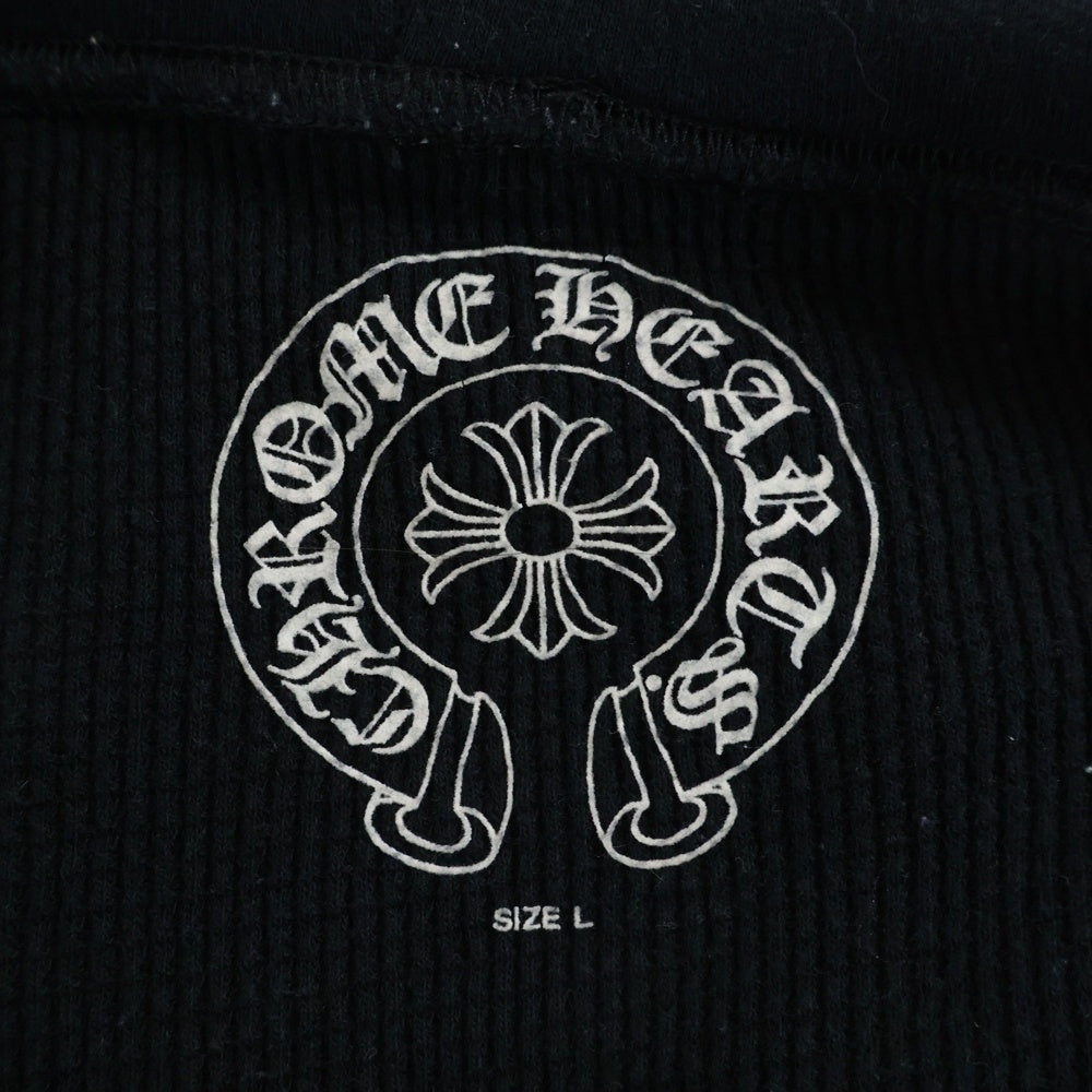 CHROME HEARTS(クロムハーツ) OLD CH PLS オールド CHプラス バックホースシュープリント 裏地サーマル ジップパーカー ブラック /ゴールド