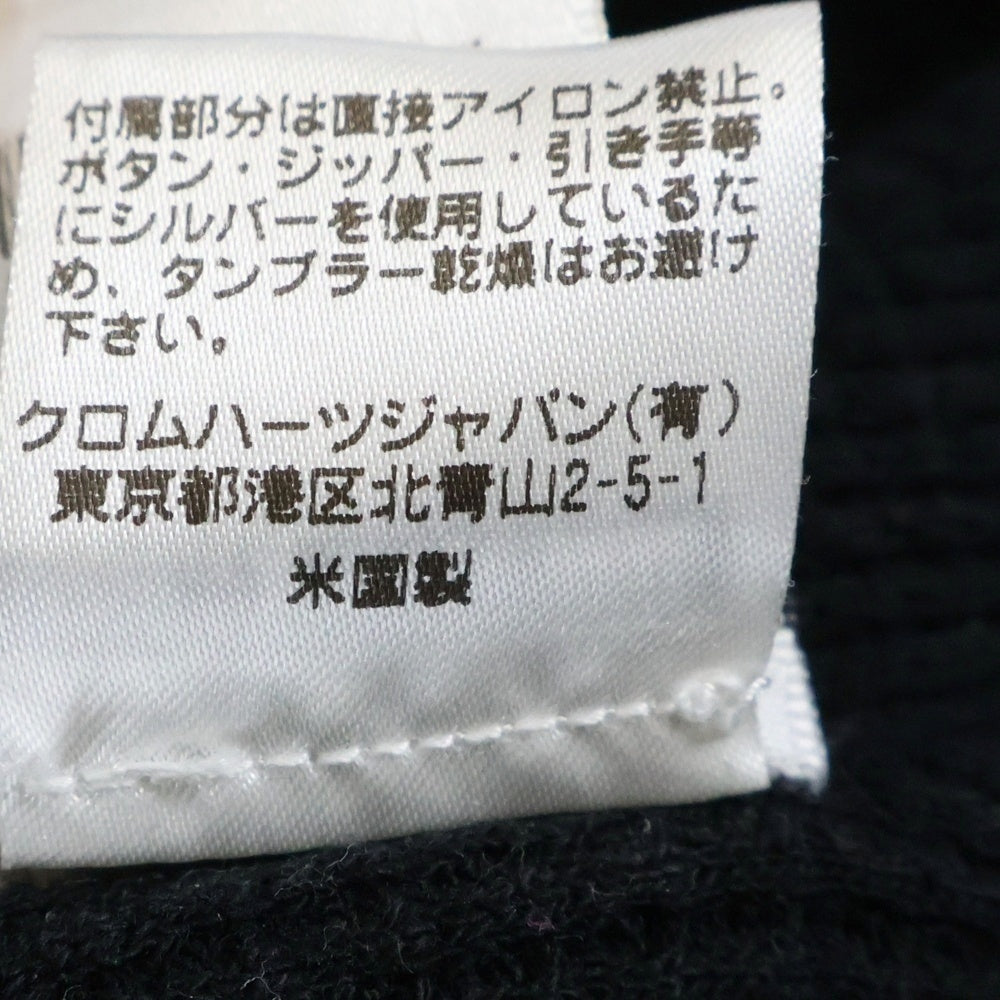 CHROME HEARTS(クロムハーツ) OLD CH PLS オールド CHプラス バックホースシュープリント 裏地サーマル ジップパーカー ブラック /ゴールド