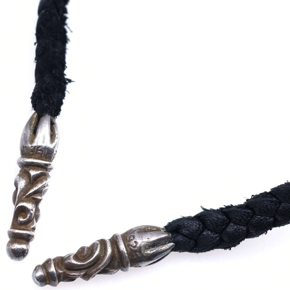 CHROME HEARTS(クロムハーツ) LEATHER BRAID スクロールレザーブレード シルバーネックレス