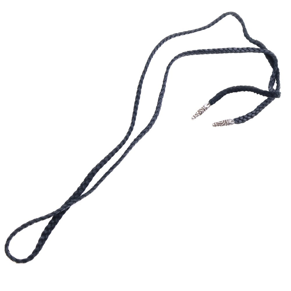 CHROME HEARTS(クロムハーツ) LEATHER BRAID スクロールレザーブレード シルバーネックレス