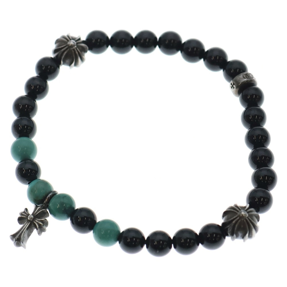 CHROME HEARTS(クロムハーツ) 6mm BEAD STACK CH CROSS スタックCHクロス ビーズブレスレット ブラック/シルバー