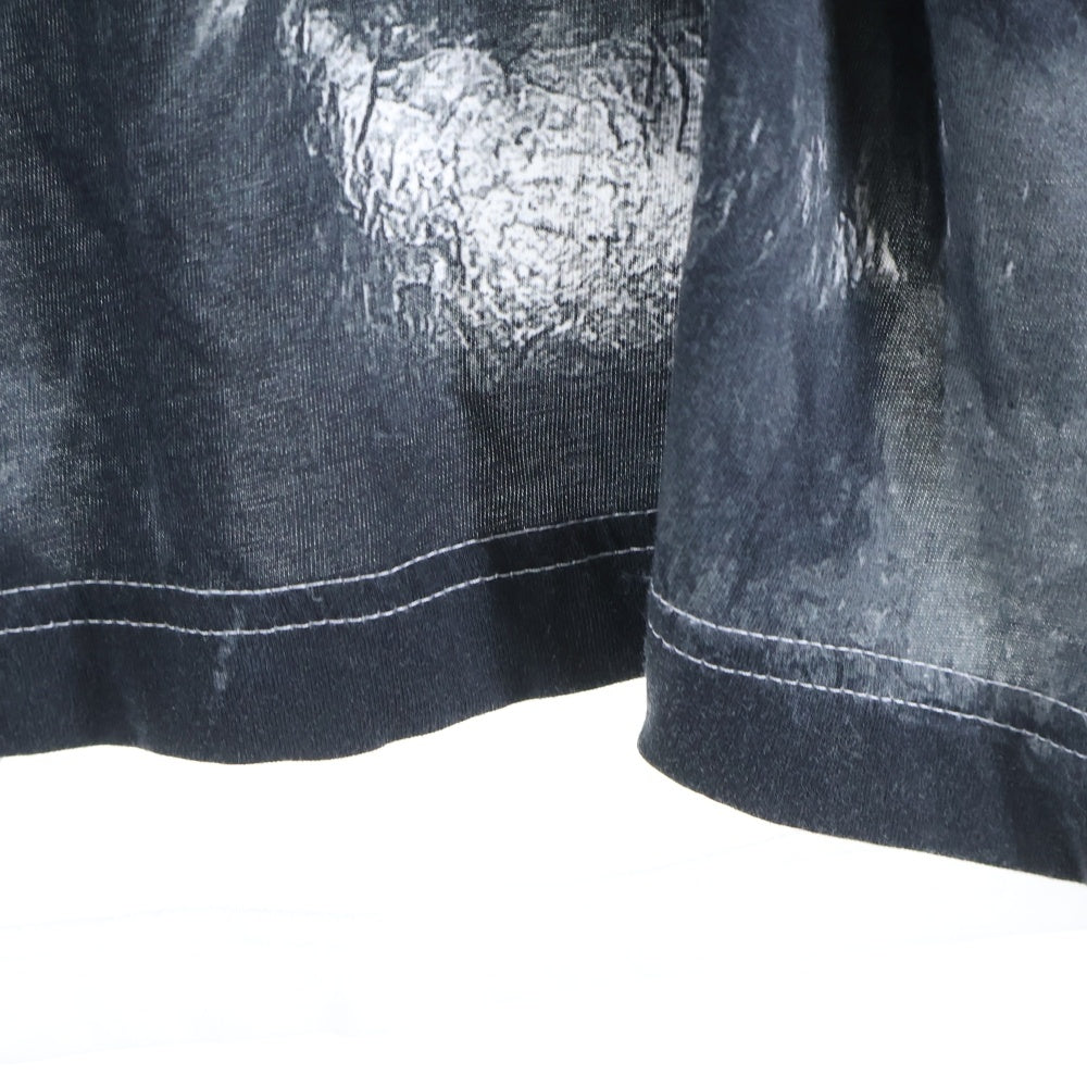 MONCLER GENIUS(モンクレール ジーニアス) ×A$AP Rocky キルティングプリントパターン クルーネック長袖Tシャツカットソー ブラック/ホワイト K24048D00001 89AYW