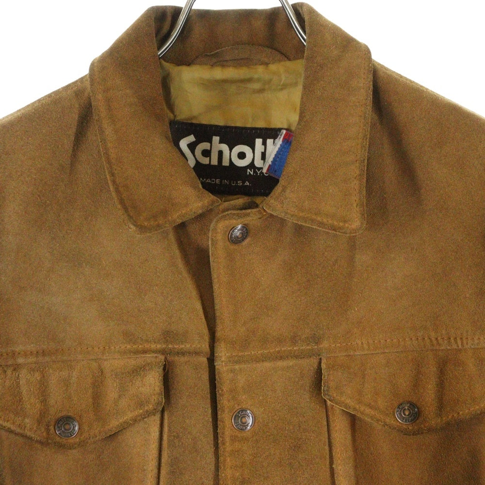 SCHOTT(ショット) スエードレザー トラッカージャケット ブラウン