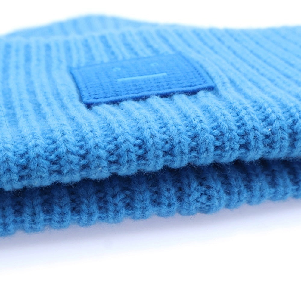 Acne Studios(アクネ ストゥディオズ) ラージFACEロゴ ビーニー ニット帽 ブルー FA-UX-HATS000063