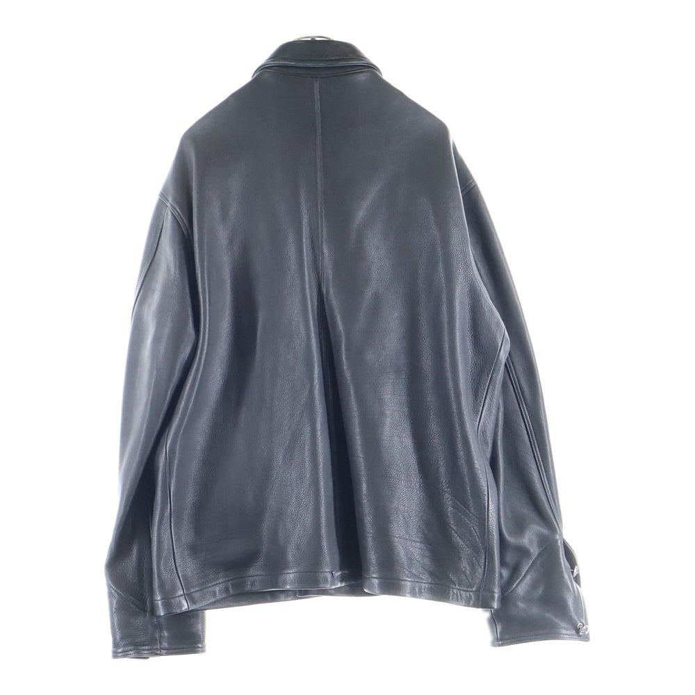 CHROME HEARTS(クロムハーツ) クロスパッチ スモールCH カスタム カバーオールレザージャケット ブラック