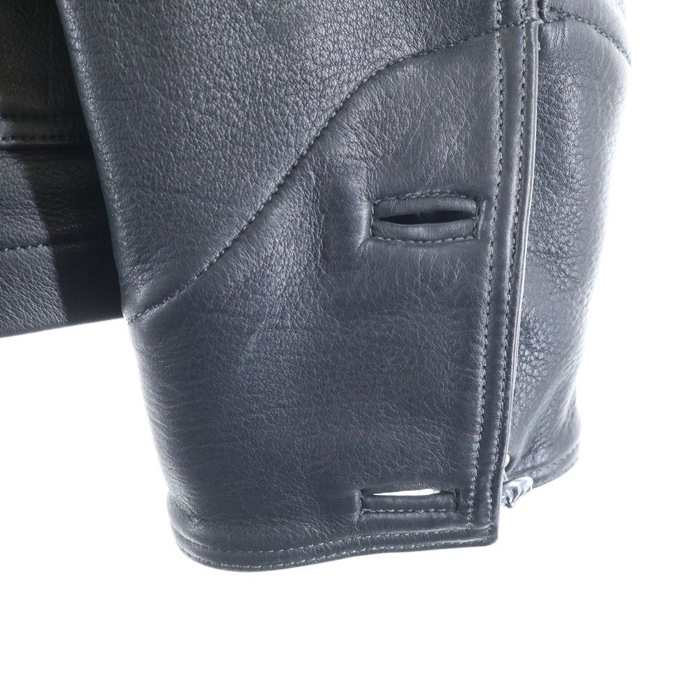 CHROME HEARTS(クロムハーツ) クロスパッチ スモールCH カスタム カバーオールレザージャケット ブラック