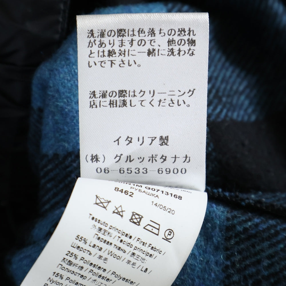 N21 numero ventuno(ヌメロ ヴェントゥーノ) ブロックチェックウール長袖シャツ 20AU-G071-3168 ブルー