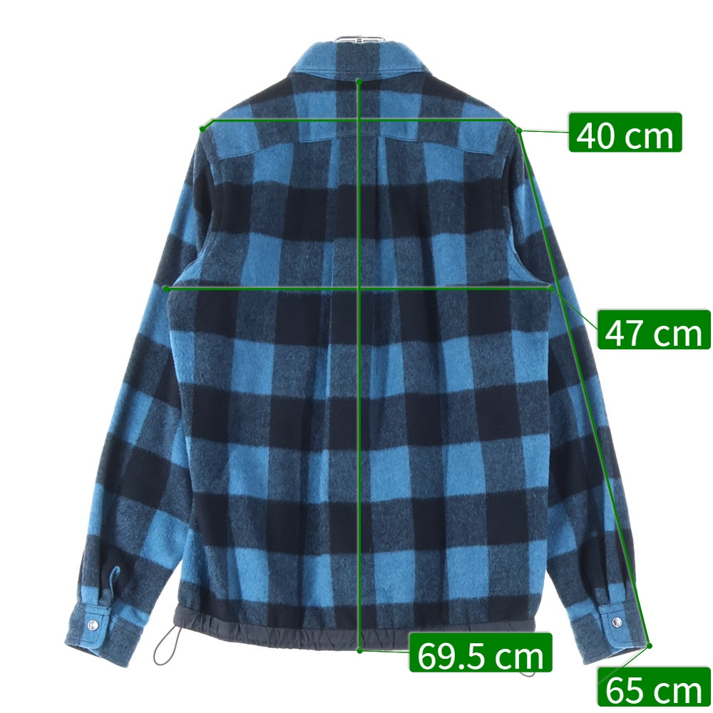 N21 numero ventuno(ヌメロ ヴェントゥーノ) ブロックチェックウール長袖シャツ 20AU-G071-3168 ブルー