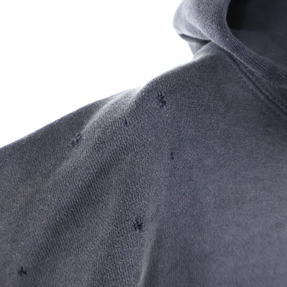 SAINT MICHAEL(セントマイケル) 25AW×DE LA SOUL DLS_HOODIE SM-HR1-0000-C19 デラソウル ダメージ加工スウェットプルオーバーパーカー グレー