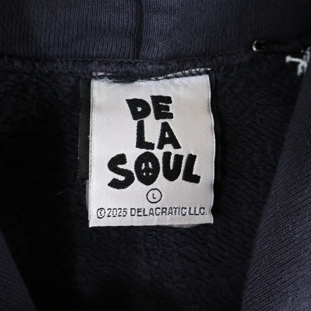 SAINT MICHAEL(セントマイケル) 25AW×DE LA SOUL DLS_HOODIE SM-HR1-0000-C19 デラソウル ダメージ加工スウェットプルオーバーパーカー グレー