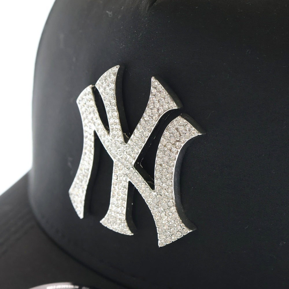 N21 numero ventuno(ヌメロ ヴェントゥーノ) MLB×NEW ERA 9FORTY A-Frame NEW YORK YANKEES ニューエラ ニューヨークヤンキース ラインストーン装飾ベースボールキャップ ブラック