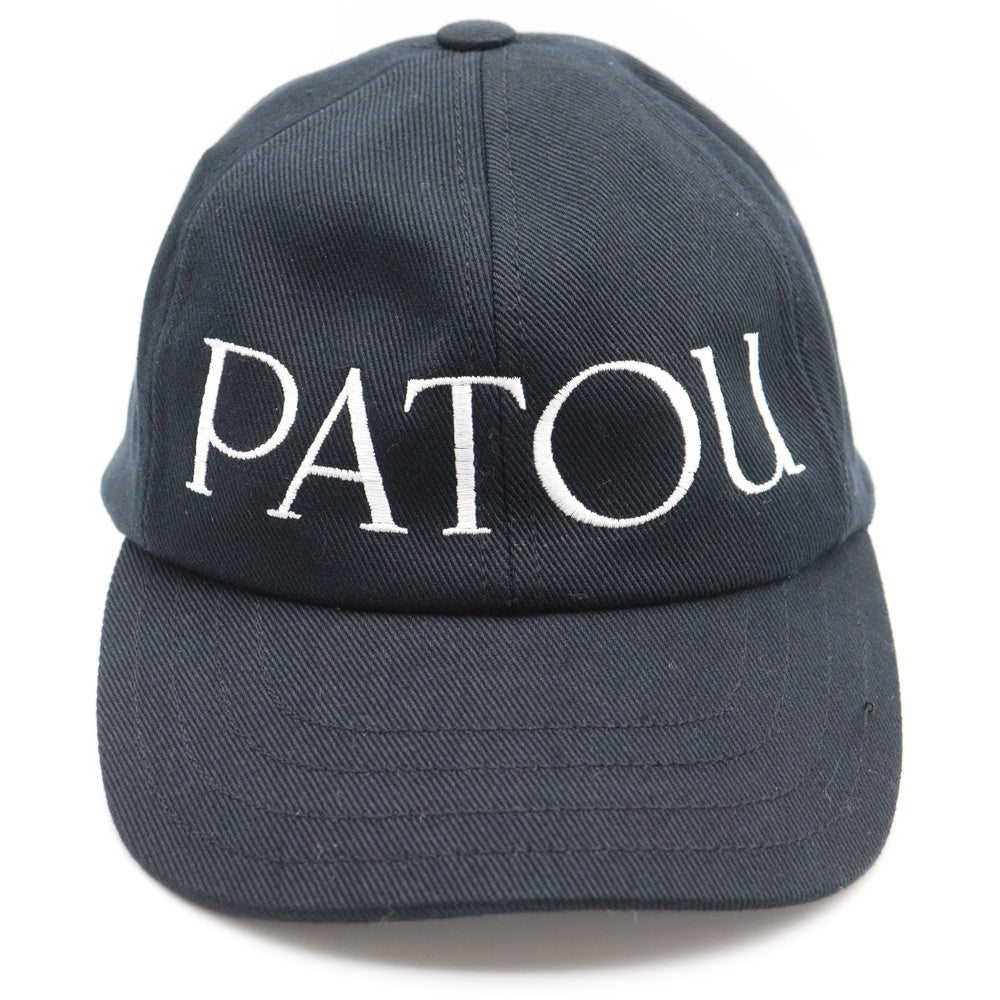 PATOU(パトゥー) ロゴ刺繍6パネルキャップ ブラック