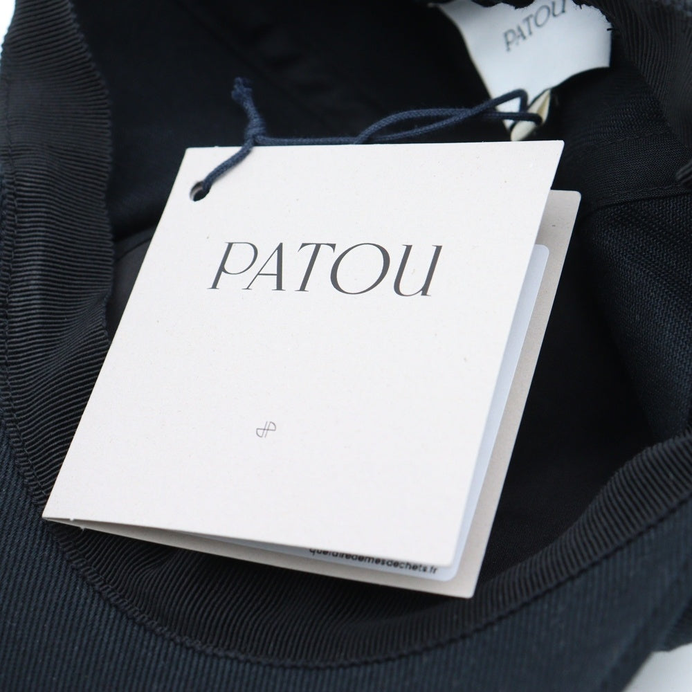 PATOU(パトゥー) ロゴ刺繍6パネルキャップ ブラック