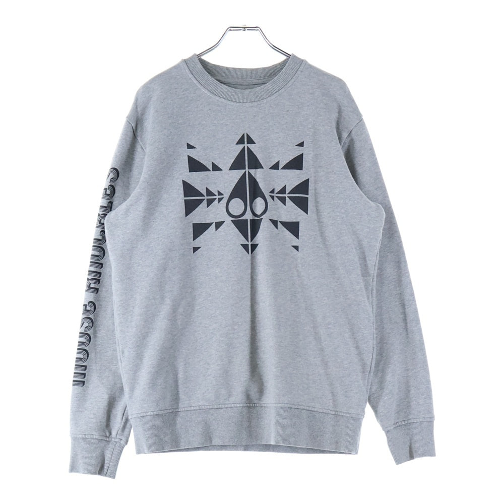 MOOSE KNUCKLES(ムースナックルズ) ロゴプリントクルーネックスウェットトレーナー グレー