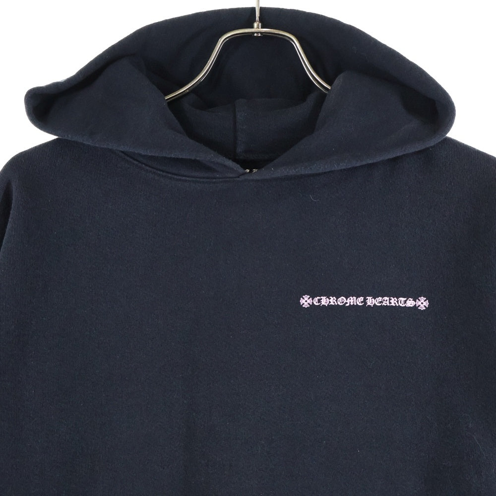 CHROME HEARTS(クロムハーツ) ×MATTY BOY PPO マッティボーイ バックアーチロゴプリント フローラル プルオーバー パーカー フーディ ブラック/ピンク