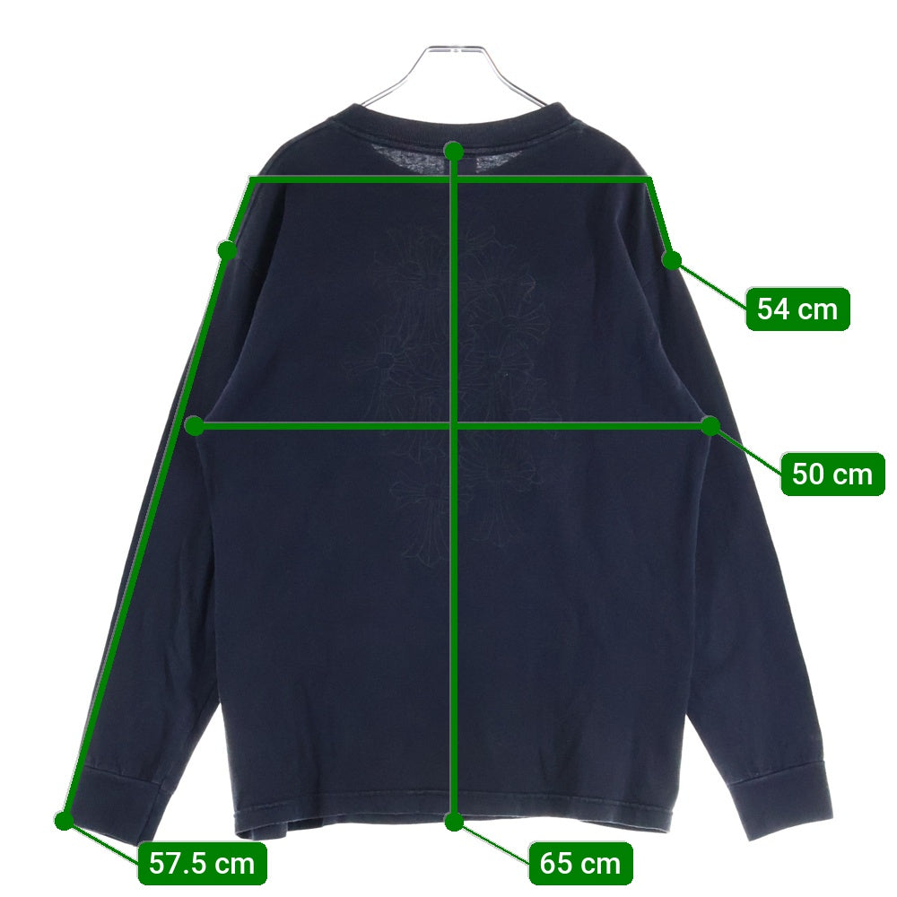 CHROME HEARTS(クロムハーツ) OLD オールド フロントホースシュー バックセメタリー プリント 長袖Tシャツカットソー ブラック