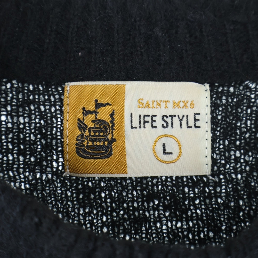 SAINT MICHAEL(セントマイケル) 24AW CLEAN MOHAI KNIT SM-YS1-0000-056 モヘアニットセーター ブラック