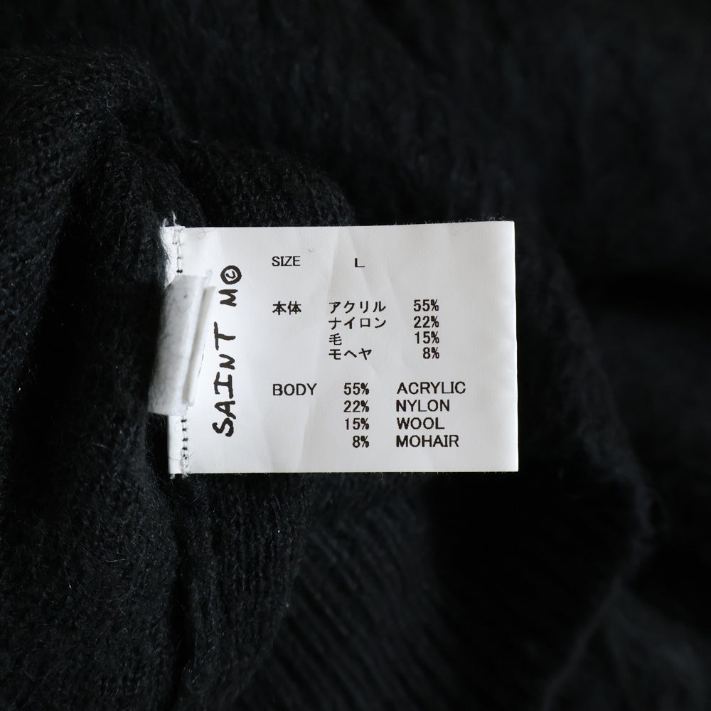SAINT MICHAEL(セントマイケル) 24AW CLEAN MOHAI KNIT SM-YS1-0000-056 モヘアニットセーター ブラック