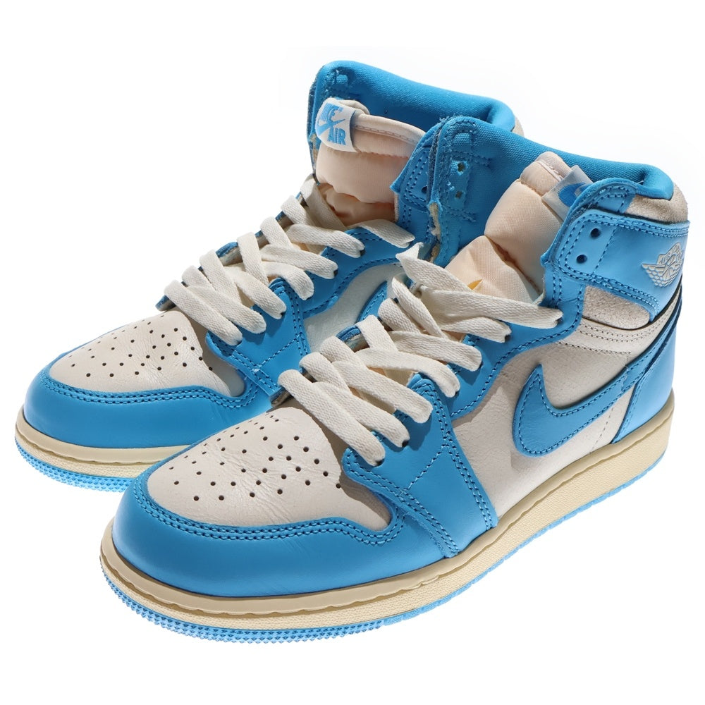 NIKE(ナイキ) AIR JORDAN 1 RETRO HIGH OG GS FD1437-402 エアジョーダン1 UNC ハイカットスニーカー US6Y/24cm ホワイト/ブルー レディース