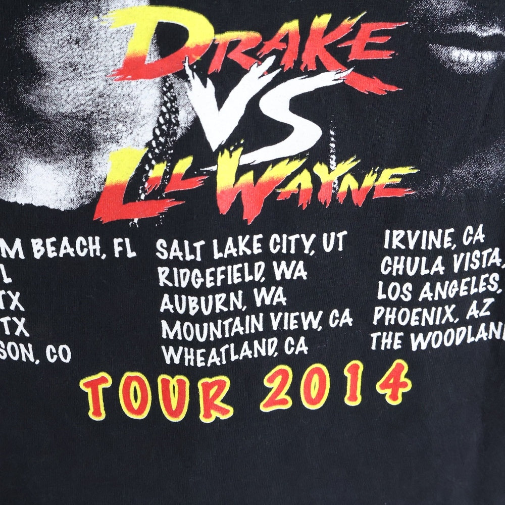 VINTAGE(ヴィンテージ) DRAKE VS LIL WAYNE Rap Tee ドレイクVSリルウェイン ラッププリント半袖Tシャツ ブラック