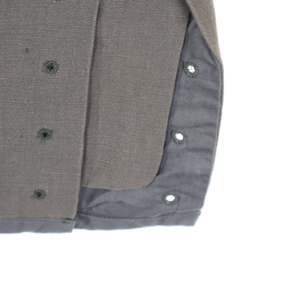 DRIES VAN NOTEN(ドリスヴァンノッテン) リネンスリットロングパンツ チャコールグレー