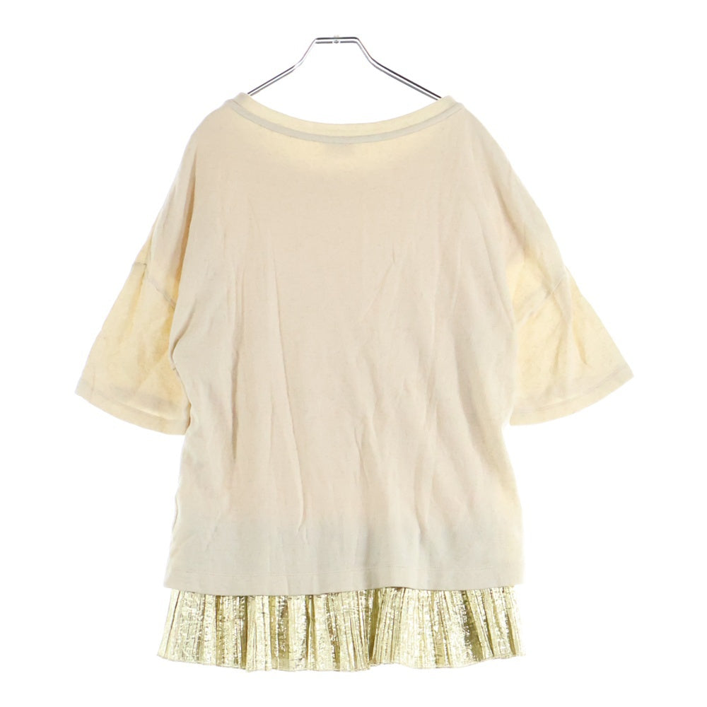 DRIES VAN NOTEN(ドリスヴァンノッテン) レイヤードプリーツスカートワンピース 1563-343-0442 ベージュ/ゴールド レディース