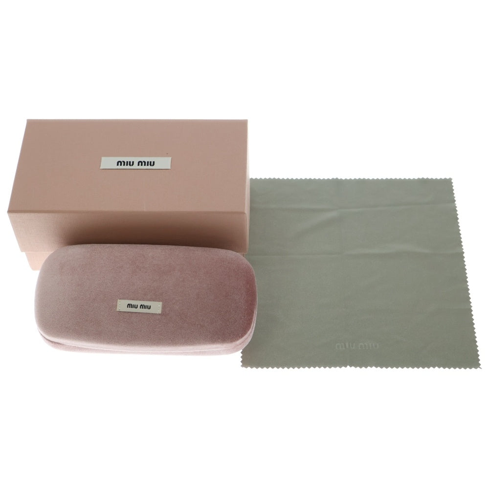 miumiu(ミュウミュウ) ハーフリム ロゴフレームサングラス 眼鏡 アイウェア ブラック/ゴールド SMU10Z レディース