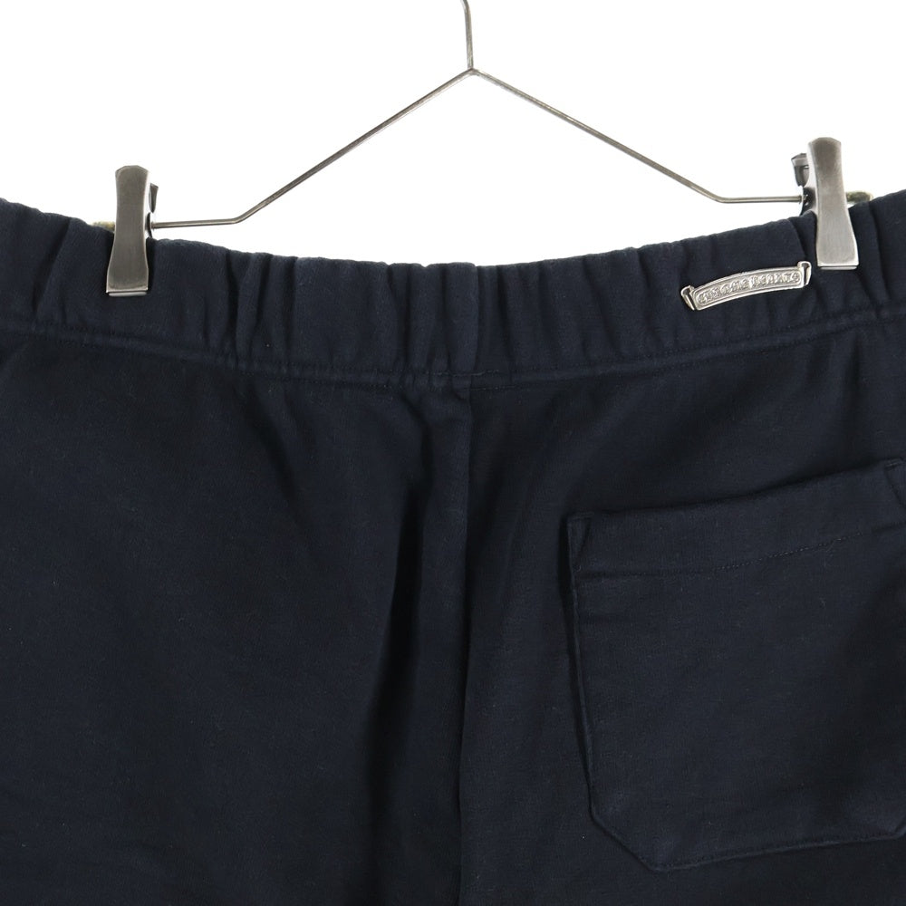 CHROME HEARTS(クロムハーツ) SAILIN ON HLF PNTS セメタリークロス刺繍スウェットハーフパンツ ショーツ ブラック